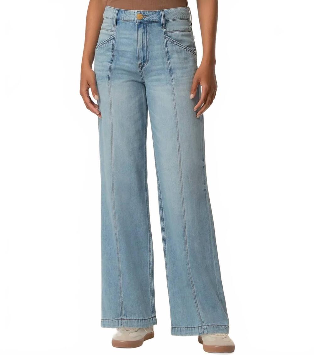NEW KUT FROM THE KLOTH jodi high rise wide leg denim jeans in core w/light base